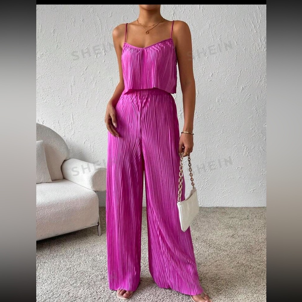 Bright pink pants set